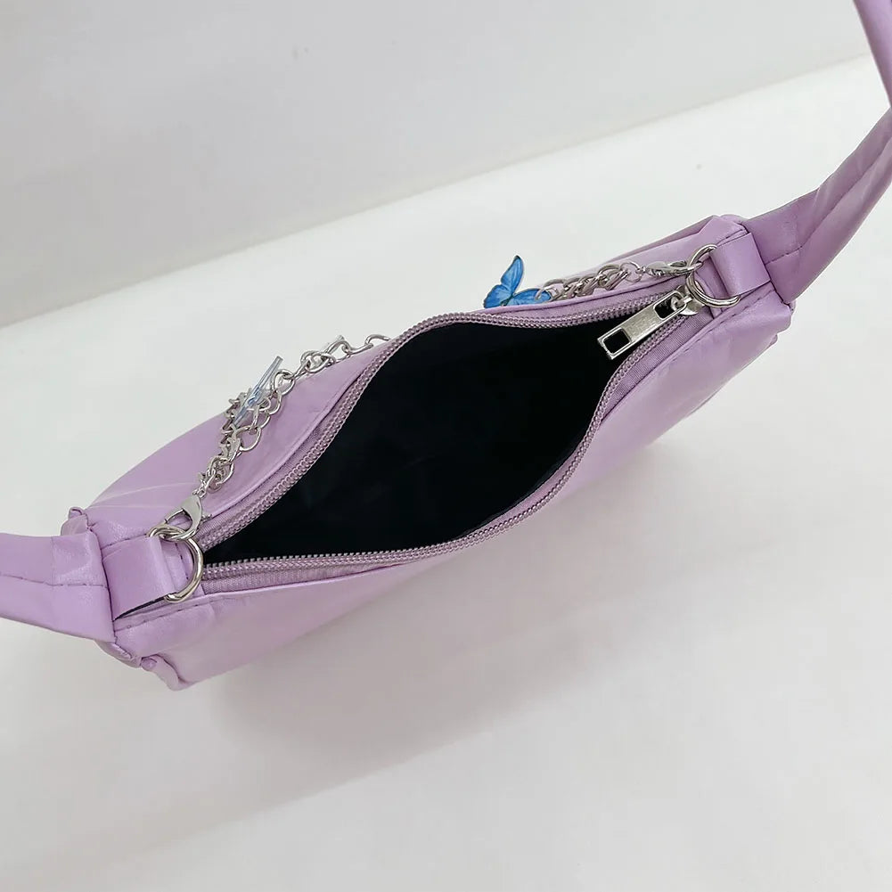 Small Shoulder Underarm Bag Vintage Butterfly Chain Mini Purse Handbag