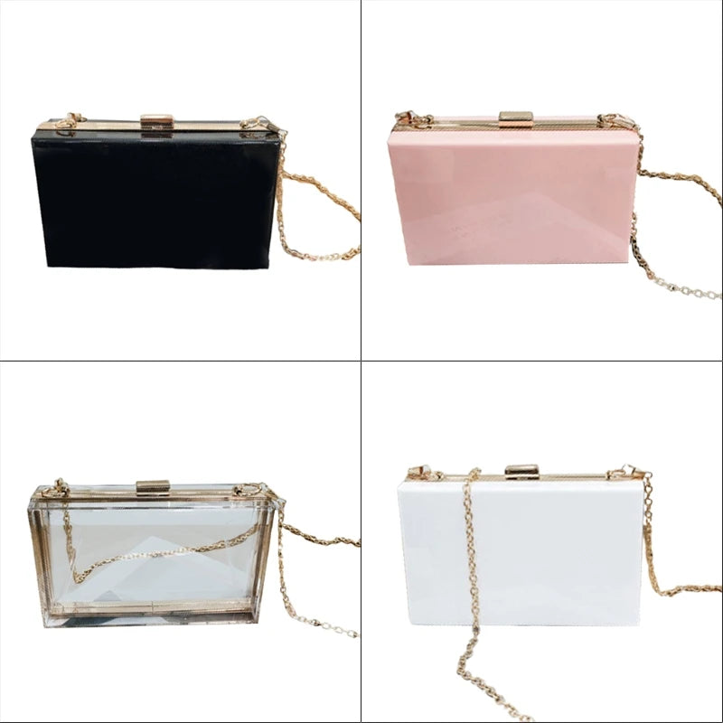 Women's Acrylic Prom Handbag Evening Clutch Banquet Purse Shoulder Bag