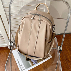 Women Leather Backpack Vintage Style Solid Bagpack Girls Preppy