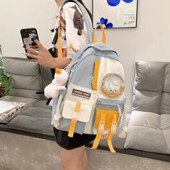 Harajuku Nylon Backpack Women Waterproof School Bag