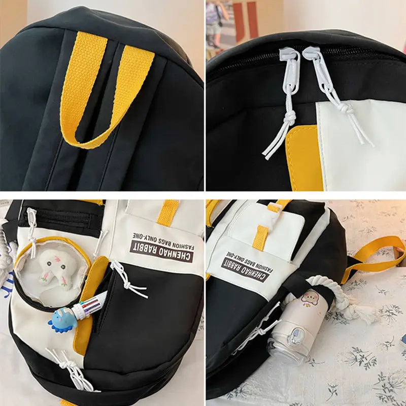 Harajuku Nylon Backpack Women Waterproof School Bag