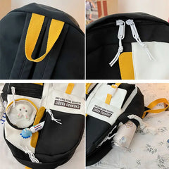 Harajuku Nylon Backpack Women Waterproof School Bag