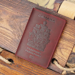 Canada Leather Passport Cover - Holder Case Protector
