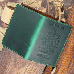 Canada Leather Passport Cover - Holder Case Protector