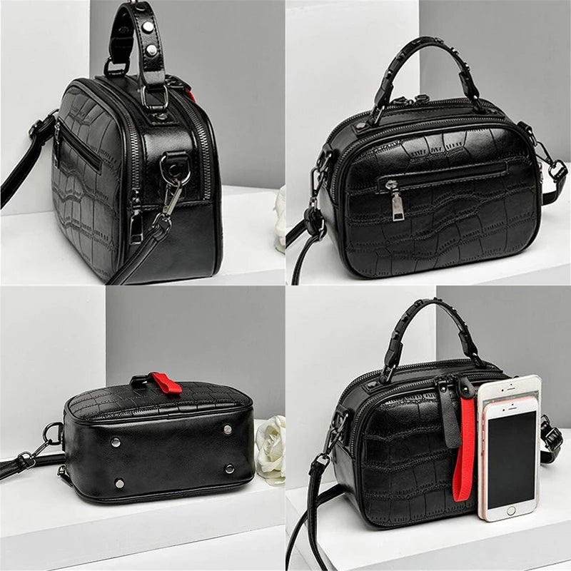 Rivet Handbags Travel Bag Mini Leather Crossbody Bags for Women
