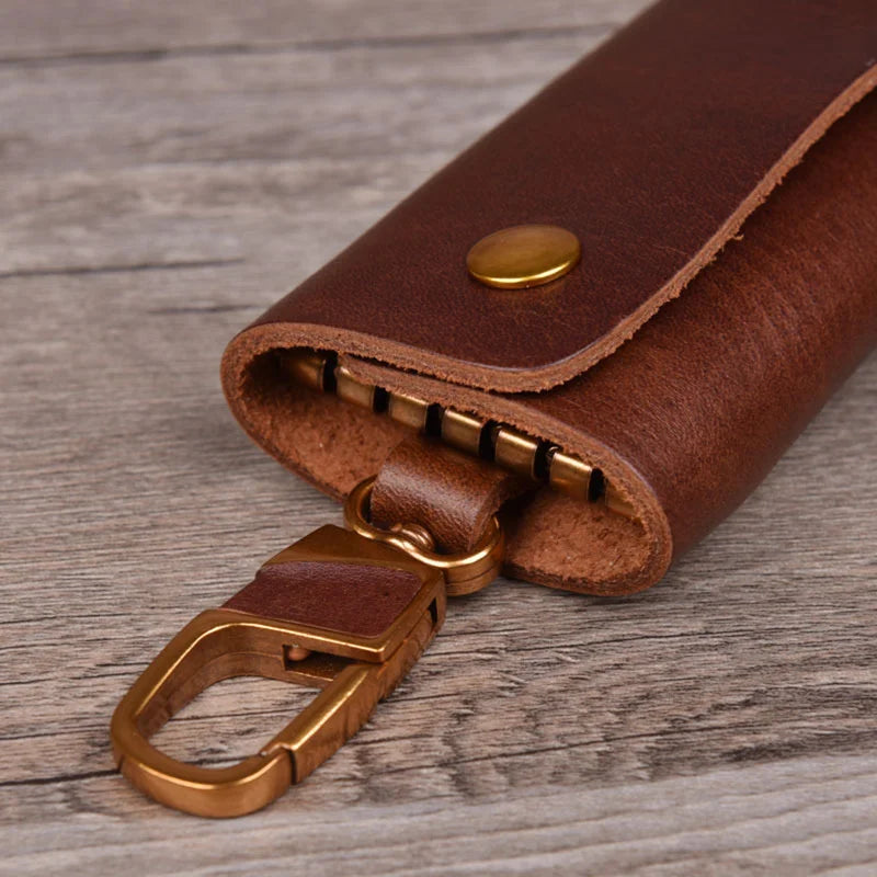 Leather Key Wallet Men Holder Keychain Pouch Purse Housekeeper