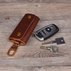 Leather Key Wallet Men Holder Keychain Pouch Purse Housekeeper Small