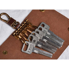 Leather Key Wallet Men Holder Keychain Pouch Purse Housekeeper Small