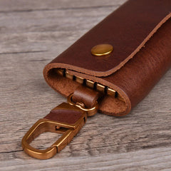 Leather Key Wallet Men Holder Keychain Pouch Purse Housekeeper Small