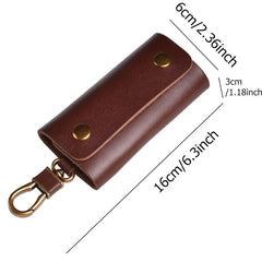 Leather Key Wallet Men Holder Keychain Pouch Purse Housekeeper Small