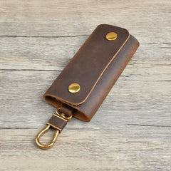 Leather Key Wallet Men Holder Keychain Pouch Purse Housekeeper Small