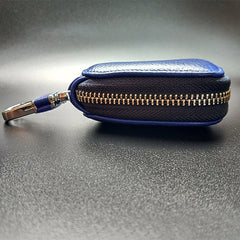 Leather Car Key Wallet Business Key Chain Zipper Case Holder Bag