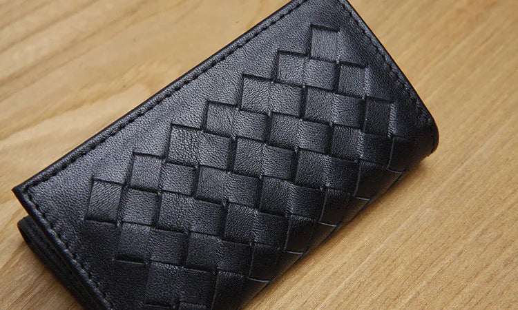 Woven Leather Key Holder Men's Key Wallet