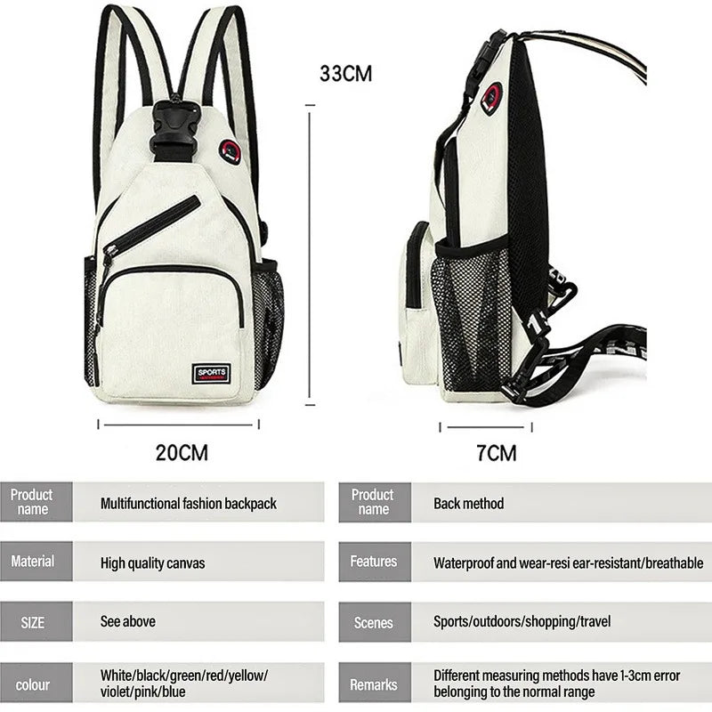 Shoulder Bag Unisex Chest Bag Multi-Functional Backpack Travel Pack