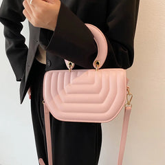 INS Women PU Leather Crossbody Bag Pink Handbags Female Shoulder Bags