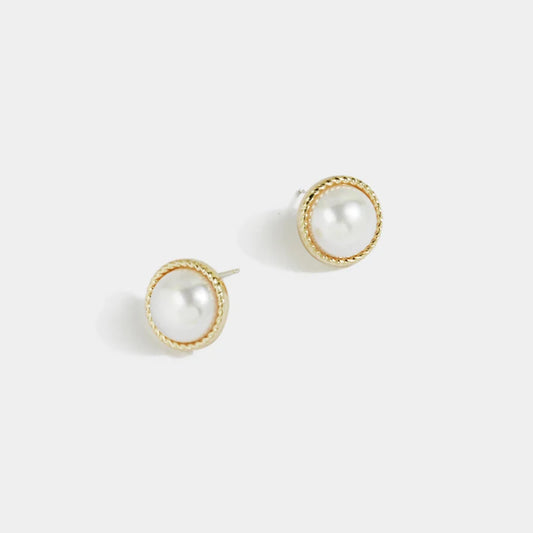 Pearl Clip on Earrings Sweet Round Stud for Female Jewelry