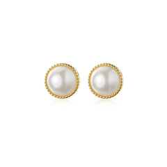 Pearl Clip on Earrings Sweet Round Stud for Female Jewelry