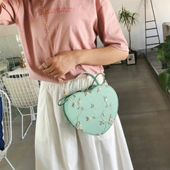 Embroidery Lace Shoulder Bag Heart-shaped Chain Bag