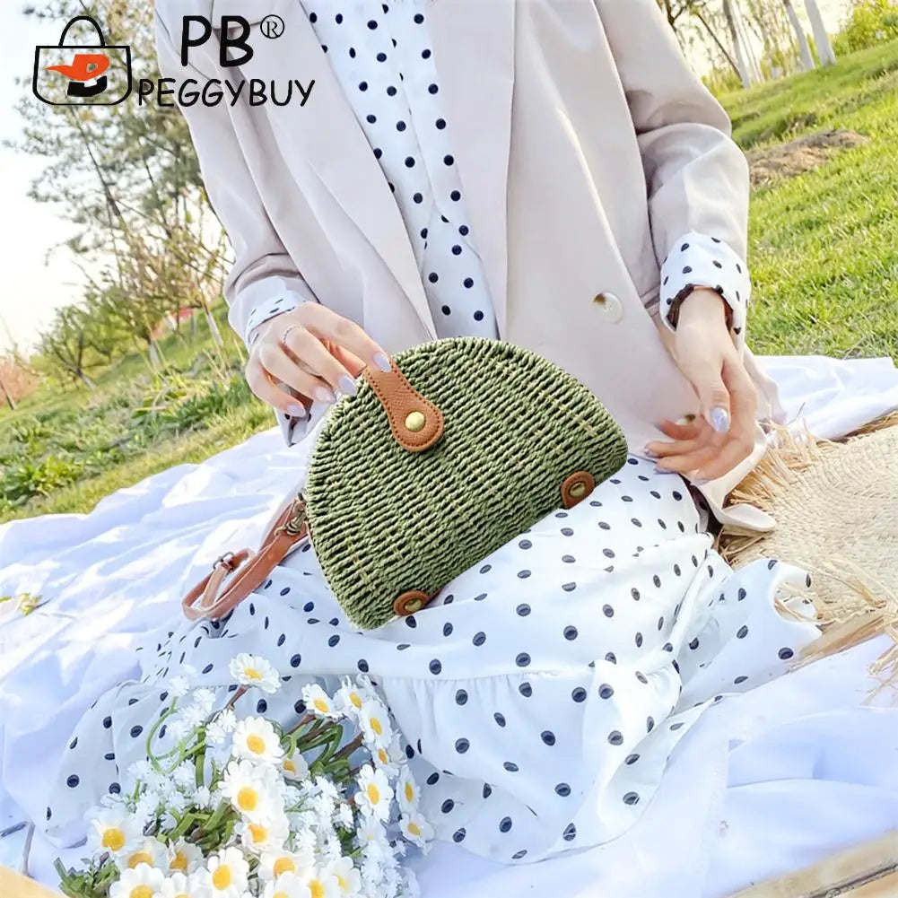Women's Large Woven Shoulder Bag for Summer Beach