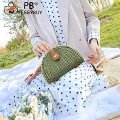 Women's Large Woven Shoulder Bag for Summer Beach