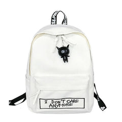 Canvas Women Backpack Doll Pendant Travel Women Shoulder Bag