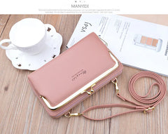 Women Soft Leather Cell Phone Pocket Top Purse Feminine Pack Small Package