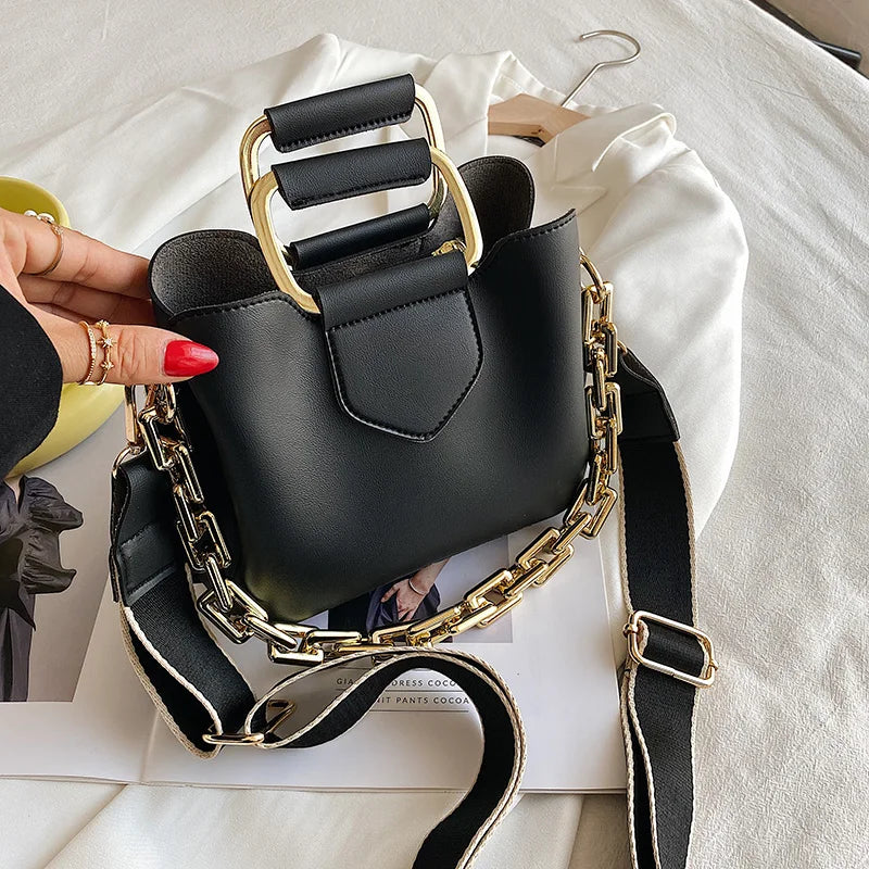 Women's PU Leather Crossbody Bags with Short Handle - Small Shoulder Purses