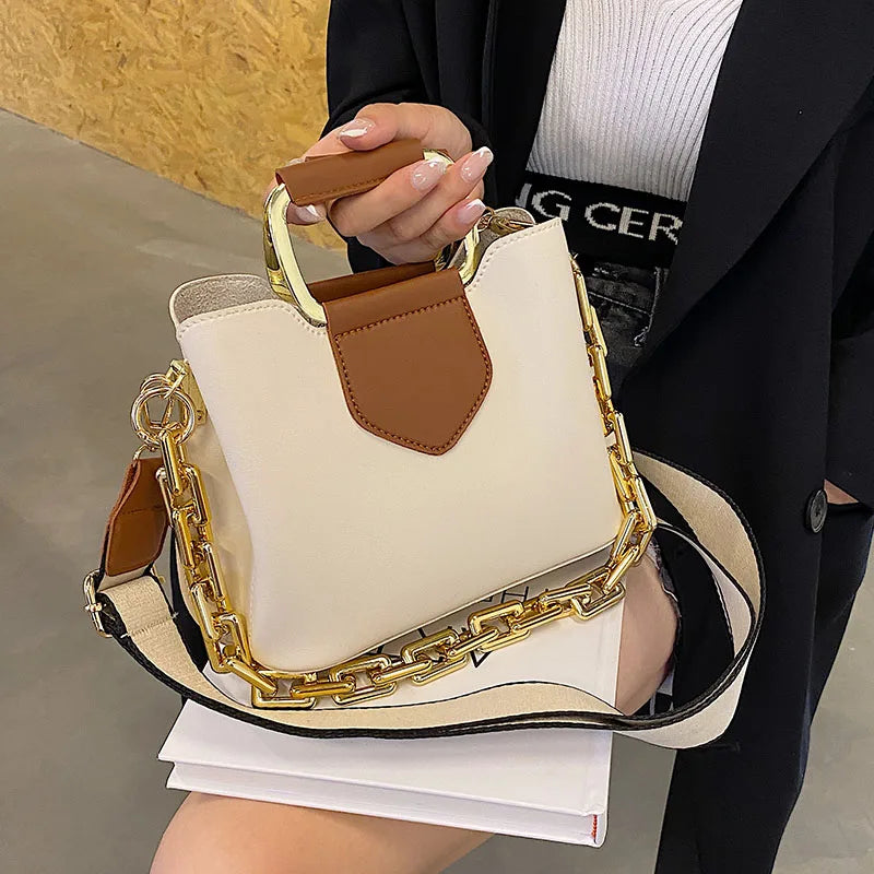 Women's PU Leather Crossbody Bags with Short Handle - Small Shoulder Purses