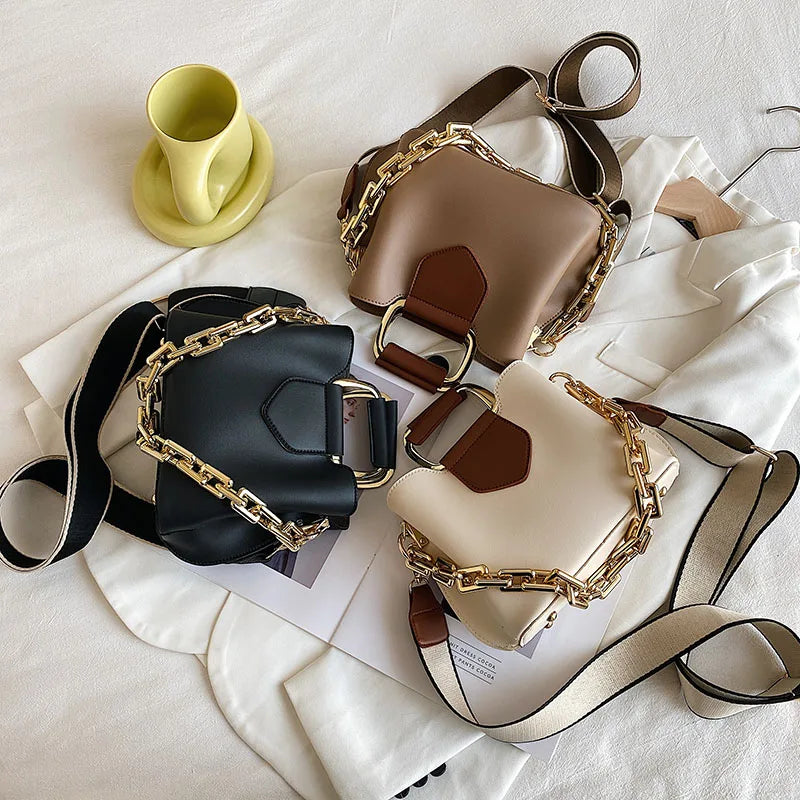 Women's PU Leather Crossbody Bags with Short Handle - Small Shoulder Purses