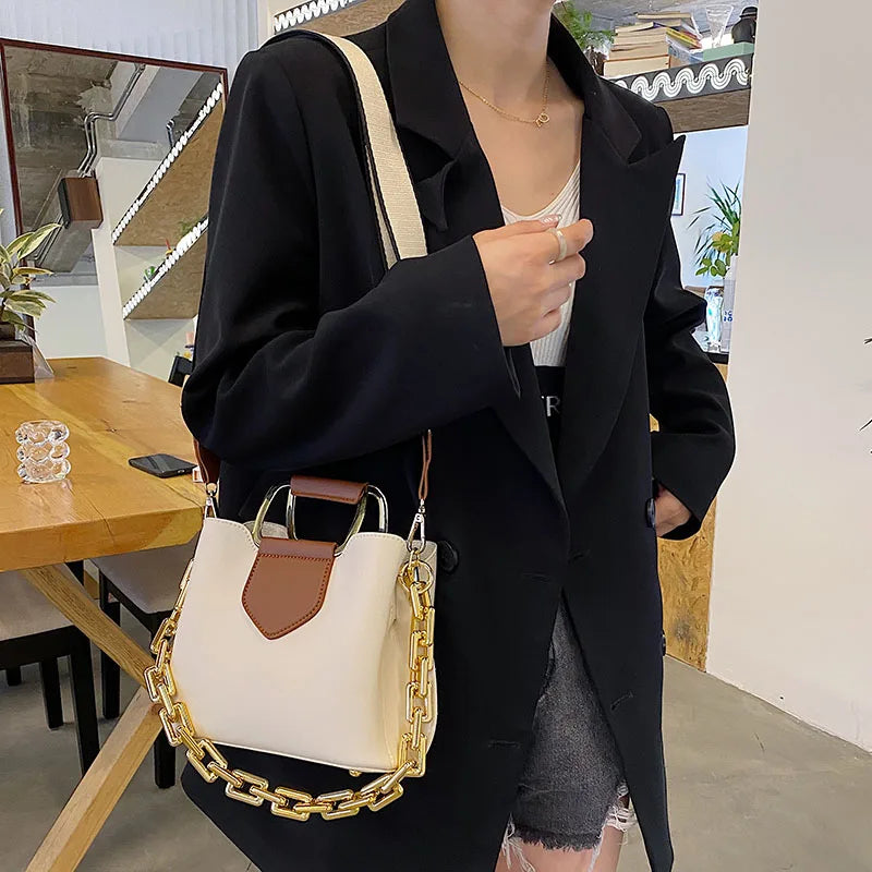 Women's PU Leather Crossbody Bags with Short Handle - Small Shoulder Purses