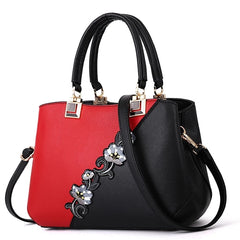 Embroidered Leather Handbag for Women