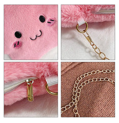 Cartoon Cloud Plush Shoulder Bag with Chain, Mobile Phone Pouch