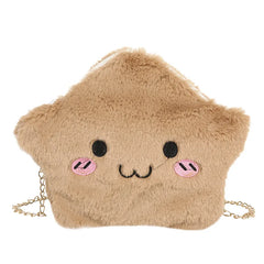 Cartoon Cloud Plush Shoulder Bag with Chain, Mobile Phone Pouch
