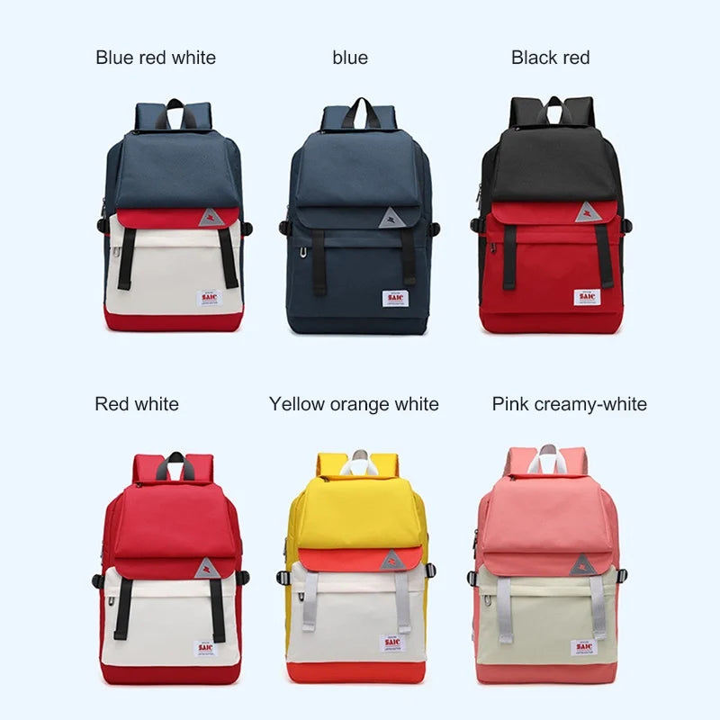 Mew Girl's Schoolbag Patchwork Backpacks For Teenager