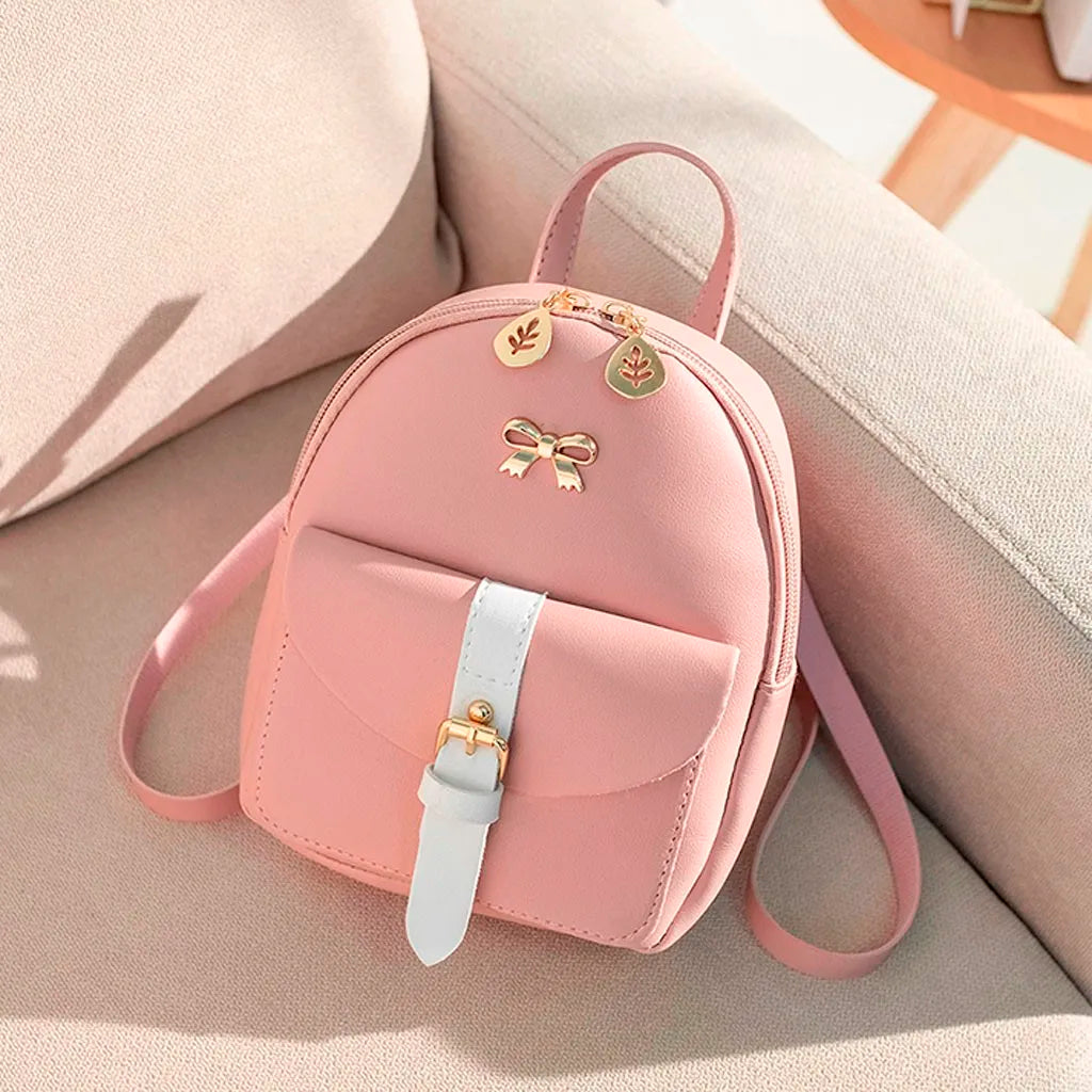 Mini Cartoon backpack dual-use small diagonal cross bag PU leather knapsack