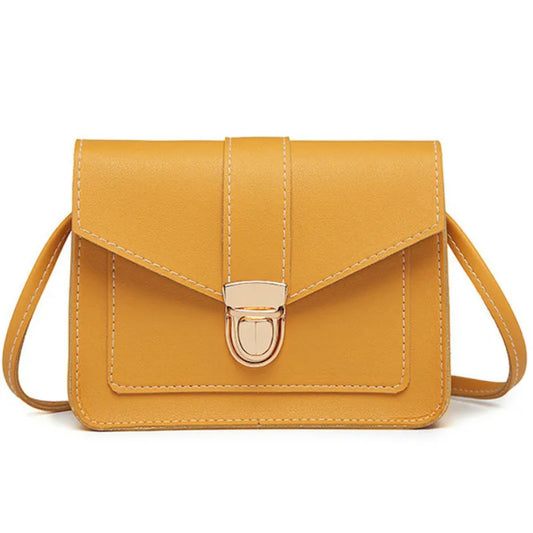 Yellow Mini PU Leather Messenger Bag for Girl