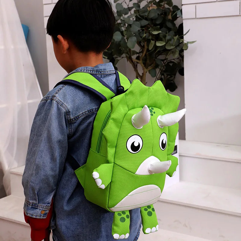3D Triceratops School Bags for Boys Girls Animals Children Bags Toddler Kids Sch