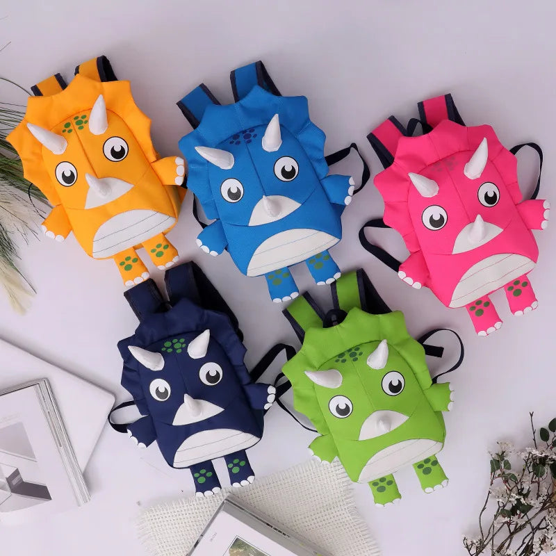 3D Triceratops School Bags for Boys Girls Animals Children Bags Toddler Kids Sch