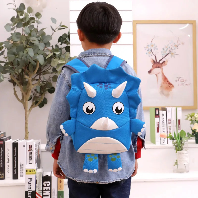3D Triceratops School Bags for Boys Girls Animals Children Bags Toddler Kids Sch