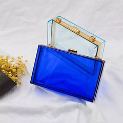 Transparent Acrylic Women Clutch Bag Chain Evening Handbag