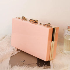 Transparent Acrylic Women Clutch Bag Chain Evening Handbag