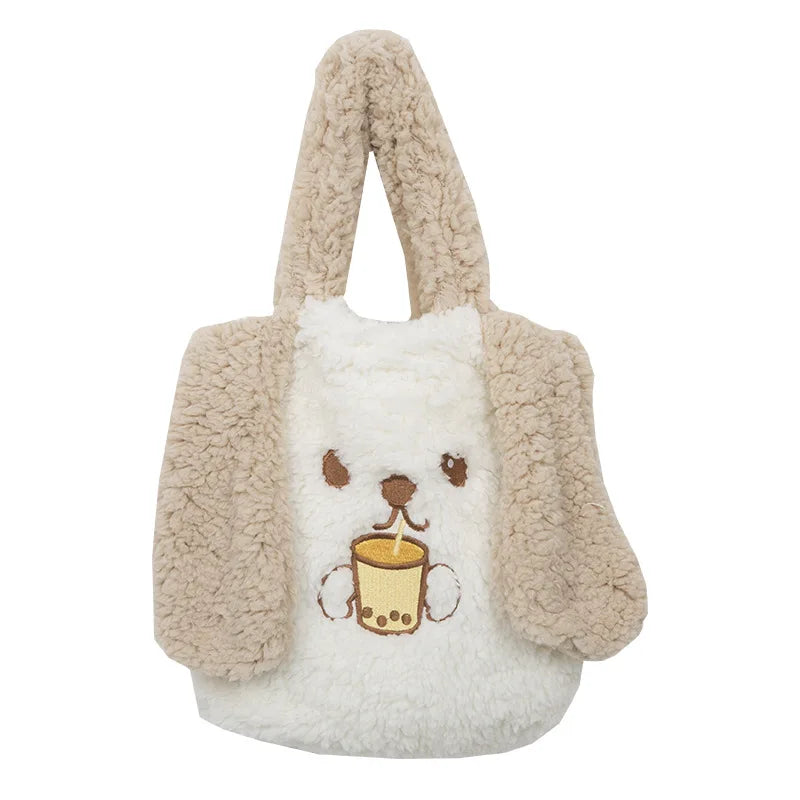 Long Ear Woollen Handbag Tote Bag for Women