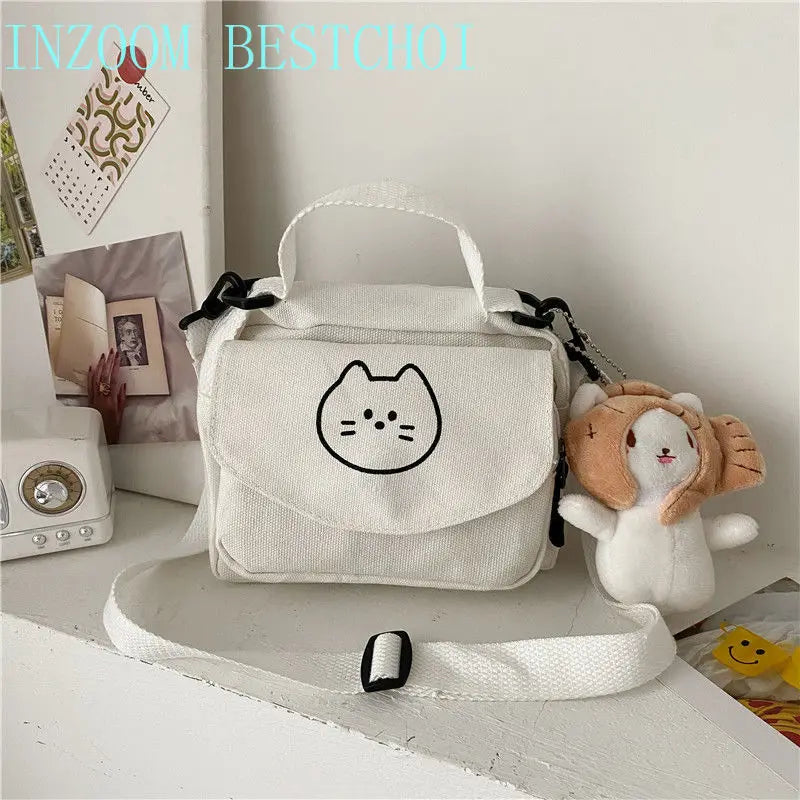 Canvas Small Fresh Ladies One-shoulder Diagonal Bag Multifunctional