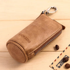 Leather Car Key Organizer Case Holder Zipper Key Wallet Men Women