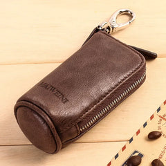 Leather Car Key Organizer Case Holder Zipper Key Wallet Men Women
