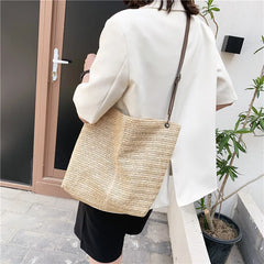 Casual Straw Tote Handbag Large Capacity Women Shoulder Bag