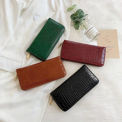 Crocodile Pattern Clutch Women's Wallet Long Zip Wallet Purse