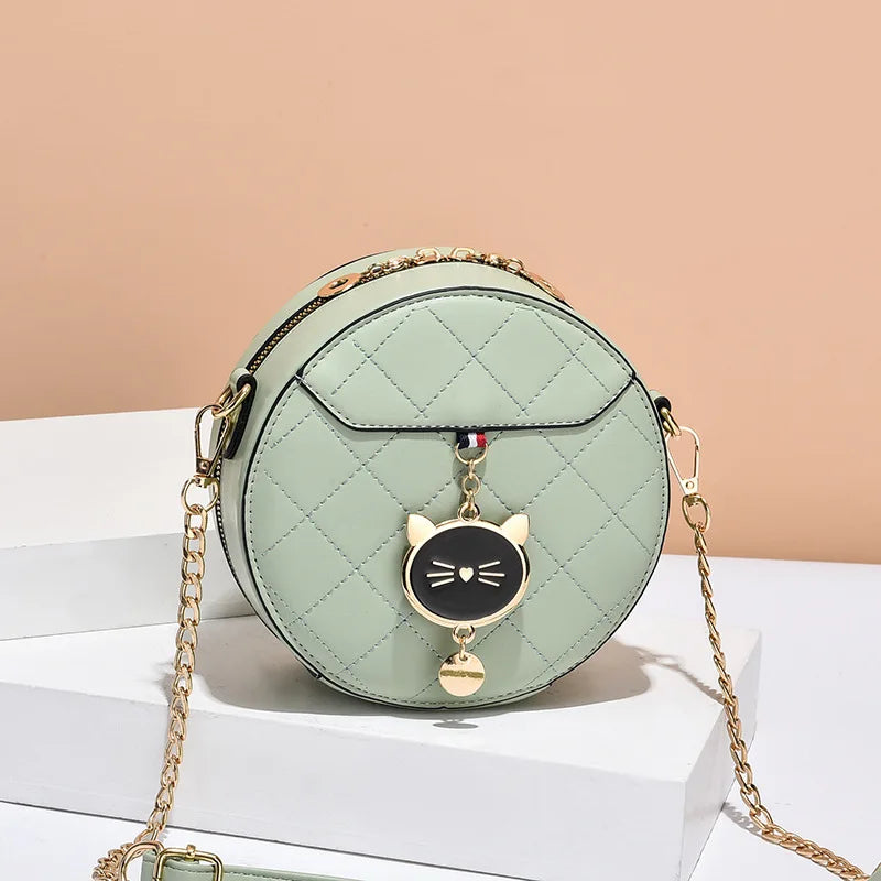 Cat Women Handbags Small Round Crossbody Messenger Bag Trending Bag