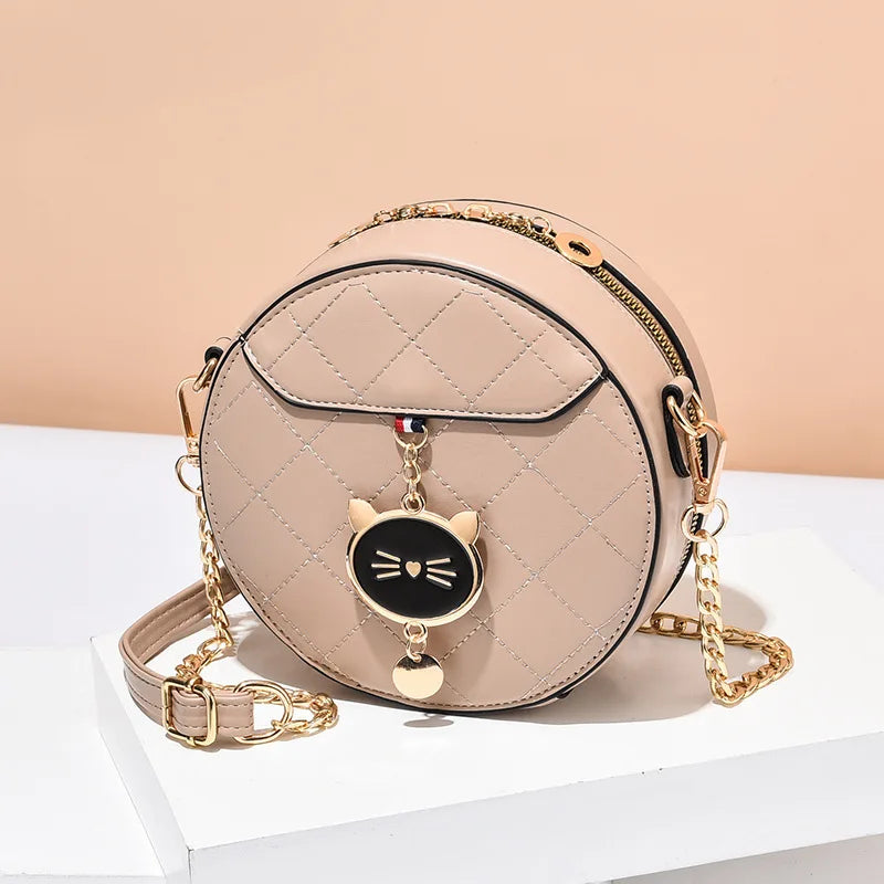 Cat Women Handbags Small Round Crossbody Messenger Bag Trending Bag