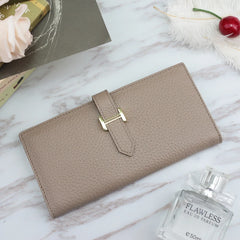 High Long Ladies Leather Clutch Purse in First Layer Cowhide